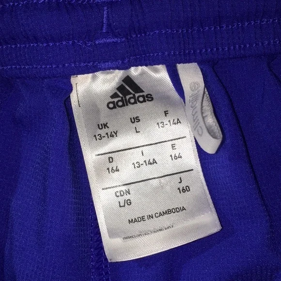 Adidas Woman’s Blue with White Stripe AdiZero Shorts - Picture 3 of 5